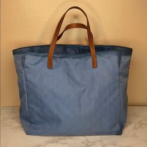 Gucci GG Monogram Tote Bag Blue Authentic